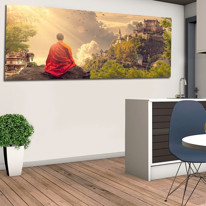 Format XXL Paul Sinus Art Impression sur toile panoramique d/'éléphants Décoration murale pour le salon ou la maison 120 x 60 cm