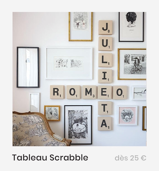 Tableau lettres géantes de Scrabble