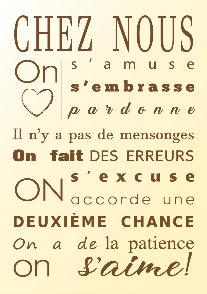 Tableau à texte personnalisé