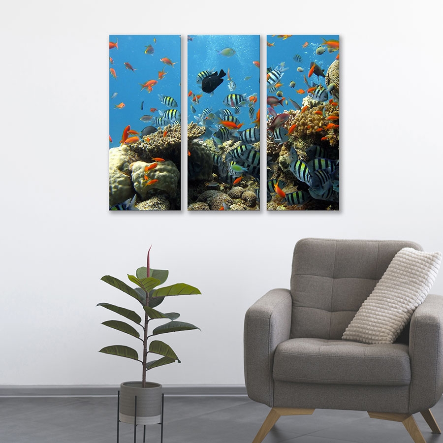 multi panneaux triptyque aquarium